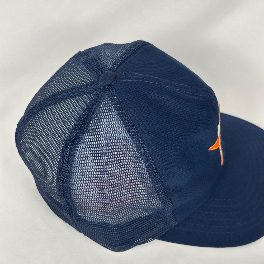 Vintage 90's Houston Astros Trucker Hat Men M/L Navy Blue Mesh Snapback UI Cap - Picture 6 of 12
